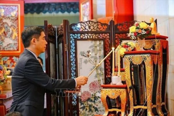 Tại chùa Khánh Vân, thủ đô Bangkok đã diễn ra Lễ đón nhận sắc phong của Nhà vua Thái Lan Maha Vajiralongkorn Phra Vajiraklaochaoyuhua dành 